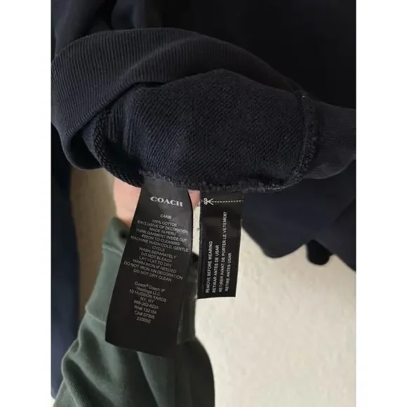 Men’s Coach Orange Spellout Crewneck Sweatshirts Navy Size Medium - Picture 7 of 8